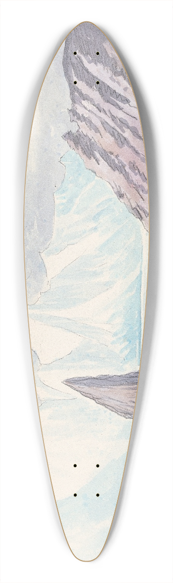 Charles Hamilton Smith - Princess Charlottes Monument, Coburg Bay, Cape Leopold 39.3 inch art pintail longboard deck