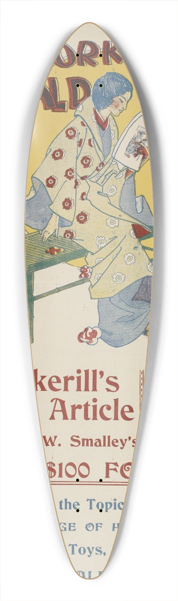 Charles Hubbard Woodbury - New York Sunday herald. Dec. 8th 39.3 inch art pintail longboard deck