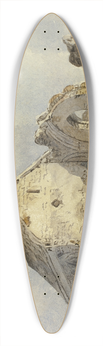Charles John Hills - Chapel Ruins 39.3 inch art pintail longboard deck