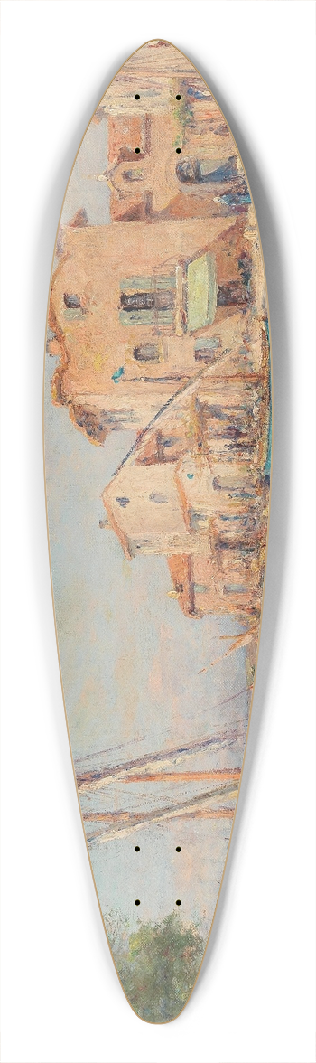 Charles Malfroy - A sunny day in a harbour city 39.3 inch art pintail longboard deck