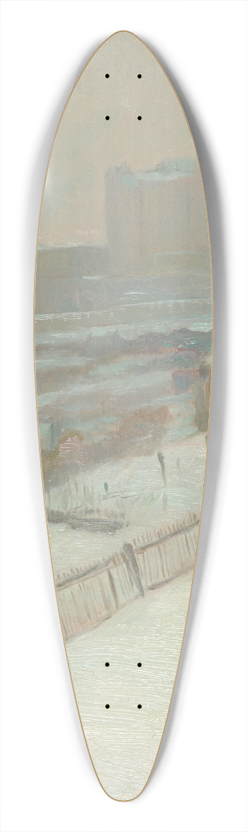 Charles Marie Dulac - La neige  Montmartre 39.3 inch art pintail longboard deck