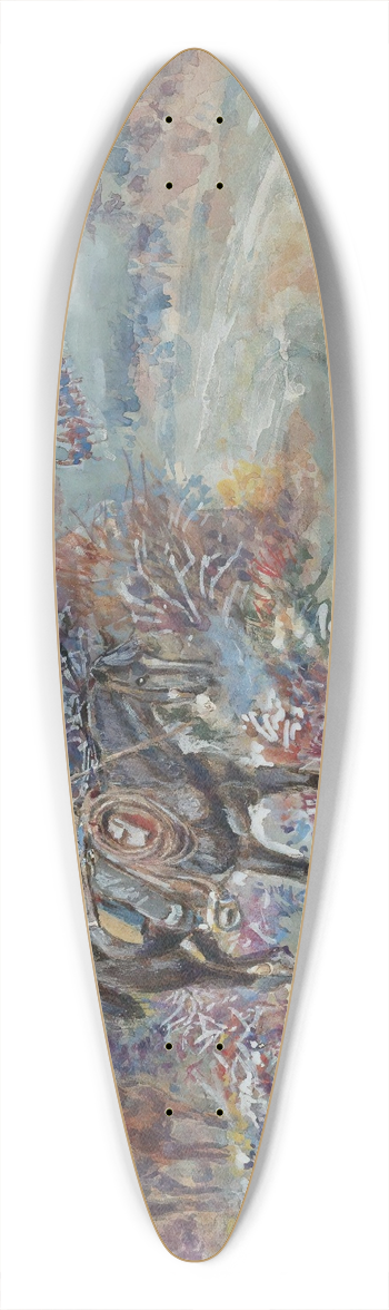 Charles Marion Russell - An Unscheduled Stop 39.3 inch art pintail longboard deck