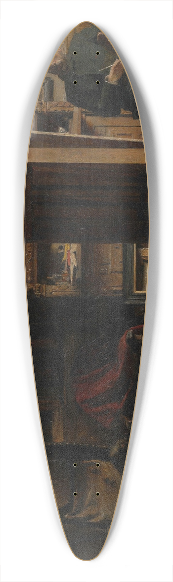 Charles Mertens - The Studio of the painter Jules Lambeaux 39.3 inch art pintail longboard deck