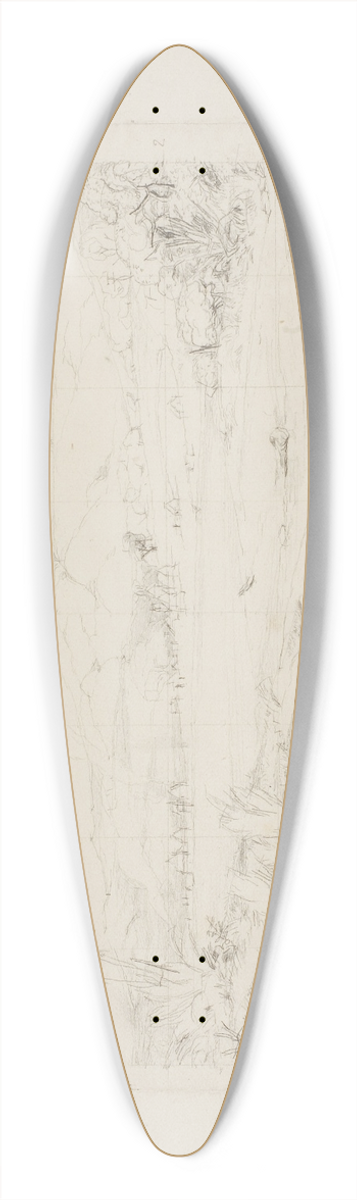 Charles Meryon - The Little French Colony at Akaroa, 1845 39.3 inch art pintail longboard deck
