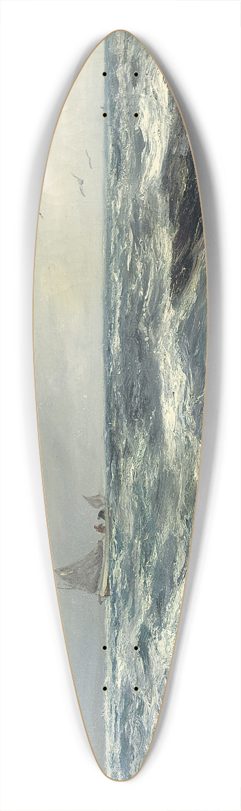 Charles Napier Hemy - A Cornish sea and working boat 39.3 inch art pintail longboard deck