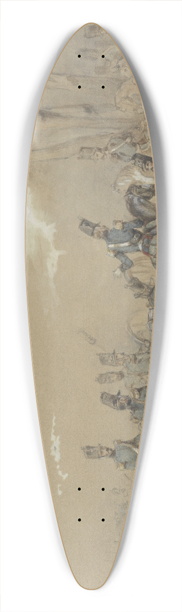 Charles Rochussen - Infanterie in gevecht 39.3 inch art pintail longboard deck