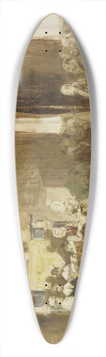 Charles Rochussen - Vondelviering op het Muiderslot, 1867 39.3 inch art pintail longboard deck