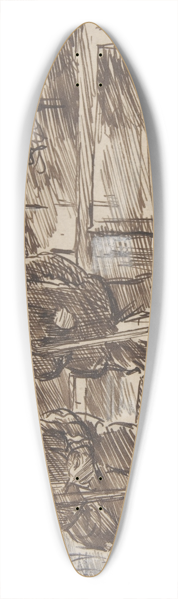 Charles Samuel Keene - Anticipation 39.3 inch art pintail longboard deck