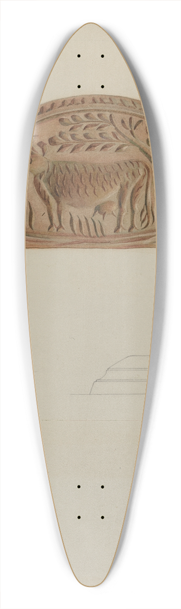 Charlotte Angus - Pa. German Butter Mold 39.3 inch art pintail longboard deck