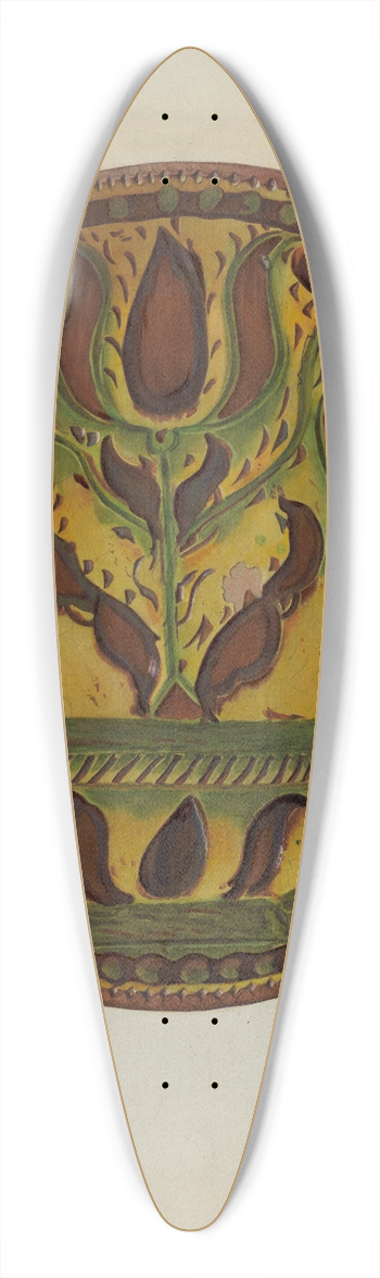 Charlotte Angus - Pa. German Plate 39.3 inch art pintail longboard deck