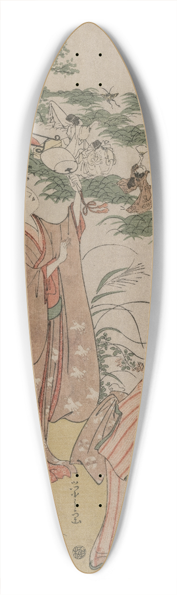 Chbunsai Eishi - Women Chasing Crickets on an Autumn Moor 39.3 inch art pintail longboard deck