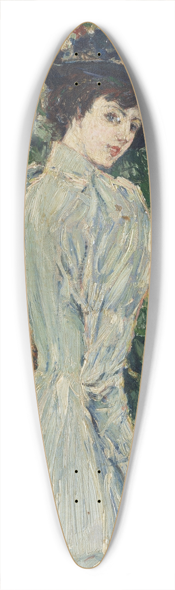 Childe Hassam - Lady in a Garden 39.3 inch art pintail longboard deck