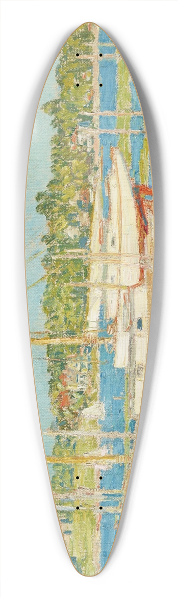 Childe Hassam - The Harbor 39.3 inch art pintail longboard deck