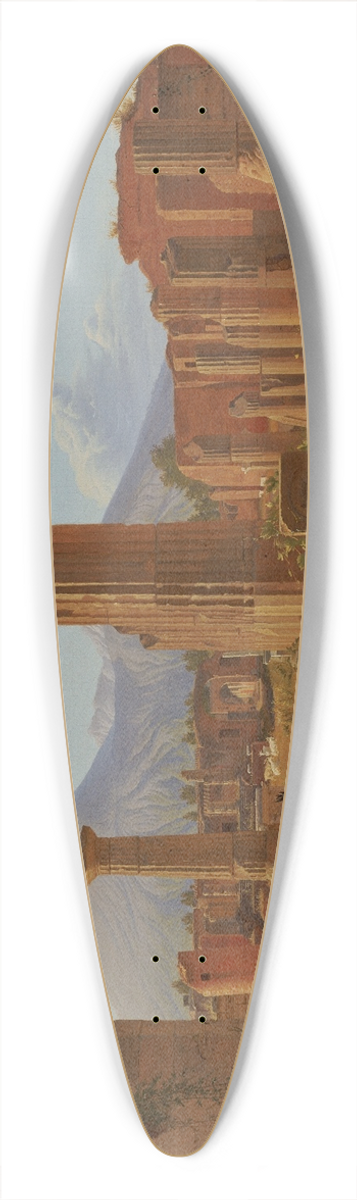 Christen Kbke - The Forum, Pompeii, with Vesuvius in the Distance 39.3 inch art pintail longboard deck