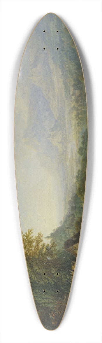 Christian Georg Schtz the elder - Landscape with River 39.3 inch art pintail longboard deck
