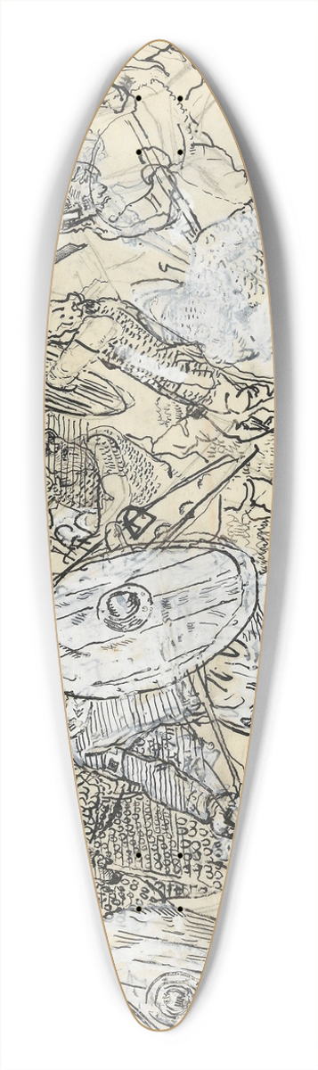 Christian Krohg - Forarbeid til Snorre Sturlason, Kongesagaer, Kristiania 1899 39.3 inch art pintail longboard deck