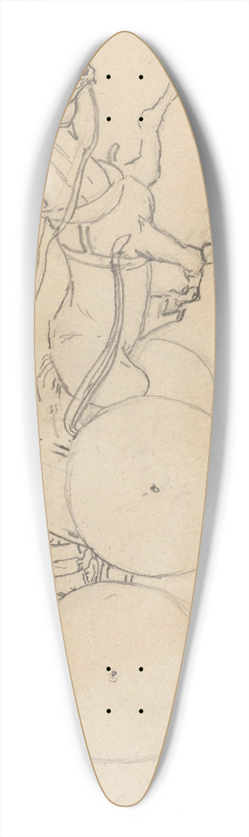 Christian Krohg - Hest og karjol med to figurer 39.3 inch art pintail longboard deck