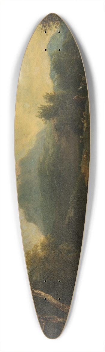 Christian Wilhelm Ernst Dietrich - Bergige Landschaft mit Bach 39.3 inch art pintail longboard deck
