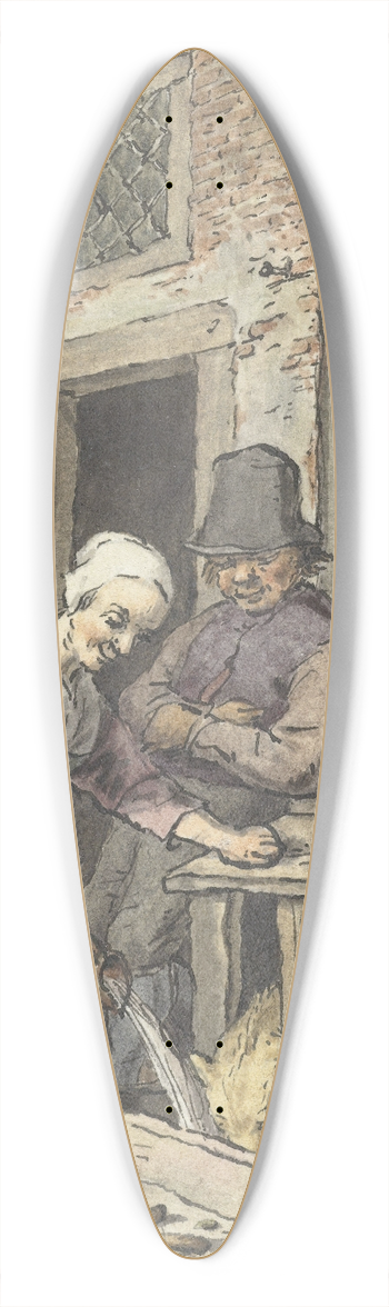 Christina Chalon - Boerenfamilie bij het voeren van de varkens 39.3 inch art pintail longboard deck