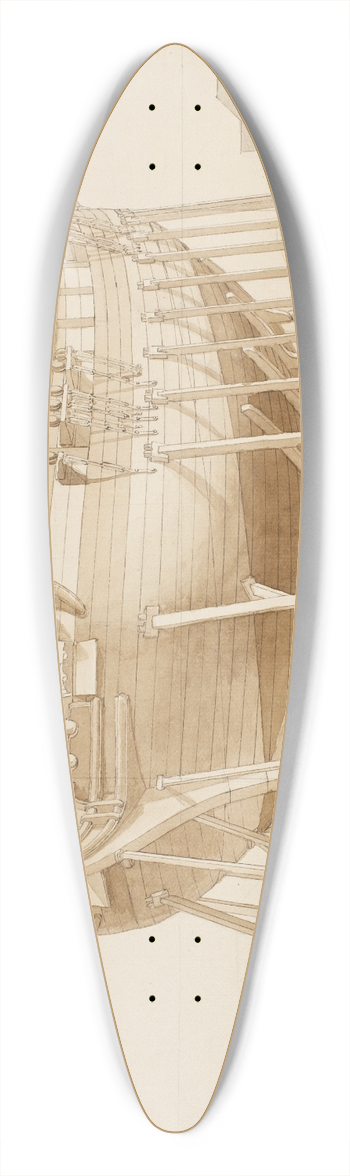 Christoffer Wilhelm Eckersberg - En Korvet p stablen Nyholm med spanteloftsbygningen i baggrunden 39.3 inch art pintail longboard deck