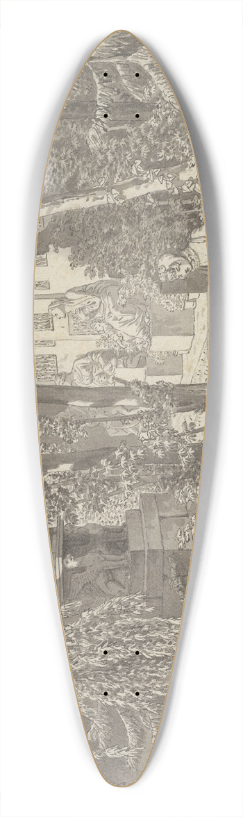 Christoffer Wilhelm Eckersberg - Ved Descartes og Condes gravmler i Jardin Elyse des Petits Augustins, Paris 39.3 inch art pintail longboard deck