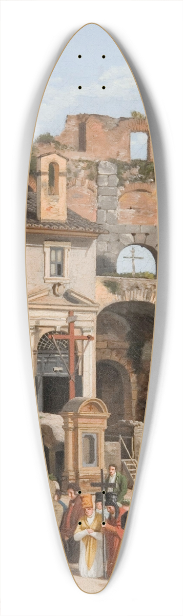 Christoffer Wilhelm Eckersberg - View of the interior of the Colosseum 39.3 inch art pintail longboard deck