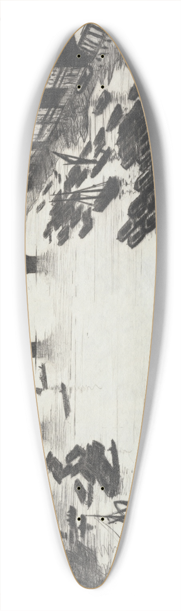 Christopher R. W. Nevinson - London Bridges 39.3 inch art pintail longboard deck