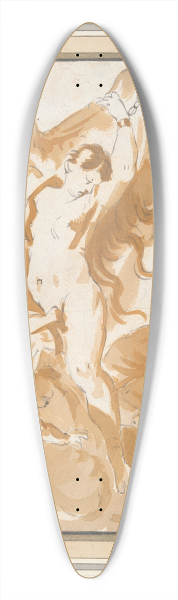 Circle of Charles Le Brun - Andromeda 39.3 inch art pintail longboard deck