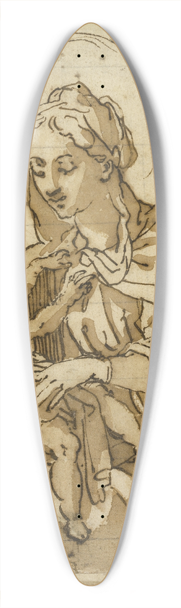 Circle of Francesco Vanni - Virgin and Child 39.3 inch art pintail longboard deck