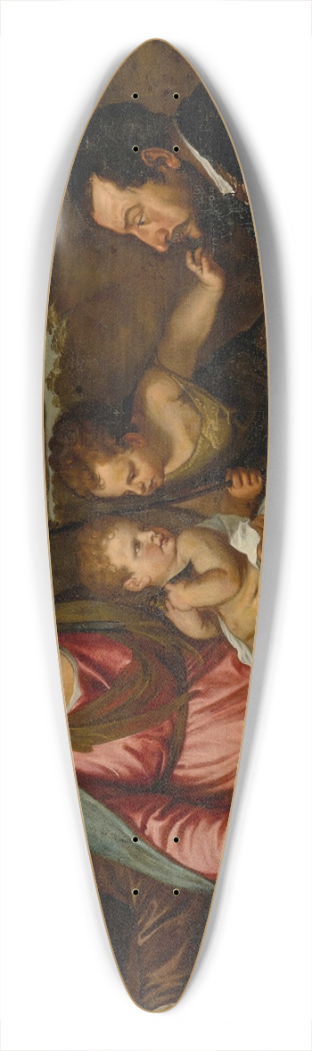 Circle of Titian - The Holy Family with Saint John the Baptist and a donor 39.3 inch art pintail longboard deck