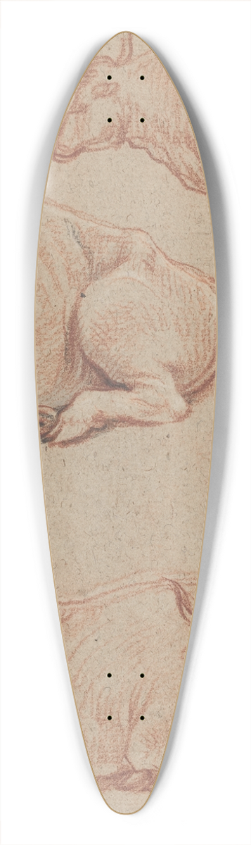 Claude Lorrain - Four Cows 39.3 inch art pintail longboard deck