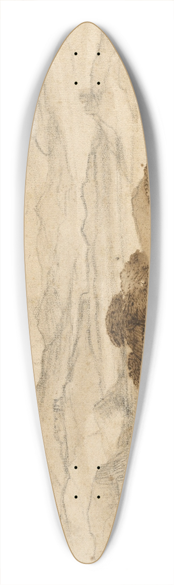 Claude Lorrain - Landscape in Latium with Farm Laborers 39.3 inch art pintail longboard deck
