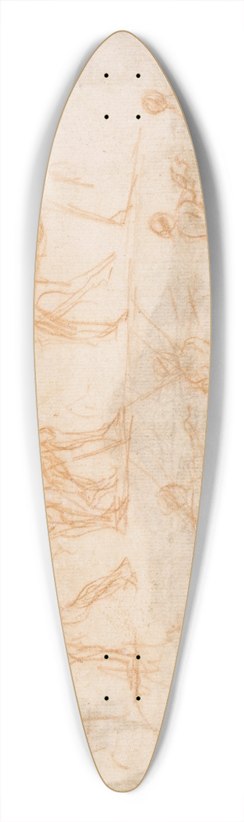 Claude Lorrain - Studies of figures 39.3 inch art pintail longboard deck