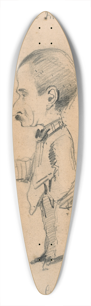 Claude Monet - Caricature of a Man Standing by Desk 39.3 inch art pintail longboard deck