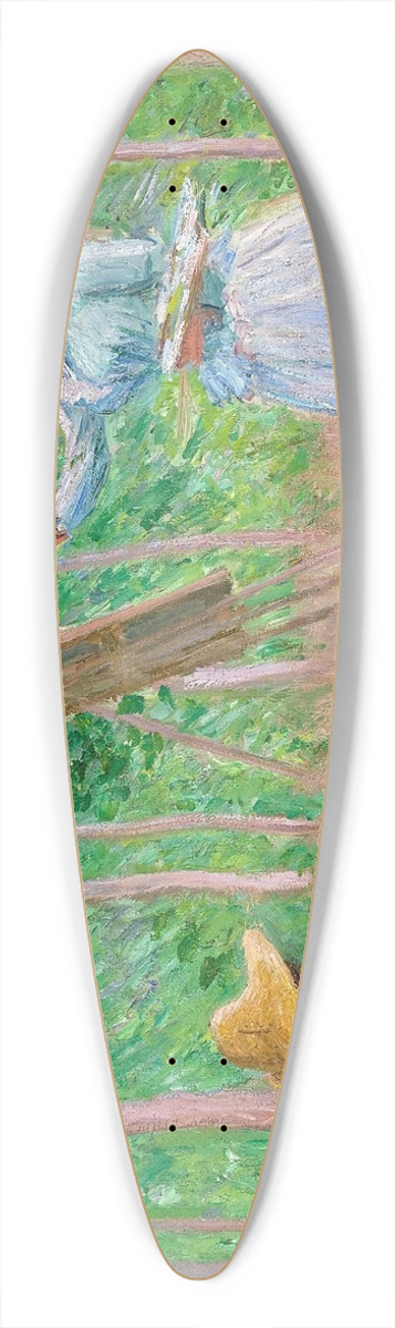 Claude Monet - In The Woods At Giverny- Blanche Hosched At Her Easel With Suzanne Hosched Reading 39.3 inch art pintail longboard deck