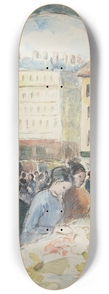 Camille Pissarro - Les Halles centrales; le march aux lgumes 8.25 inch art skate deck
