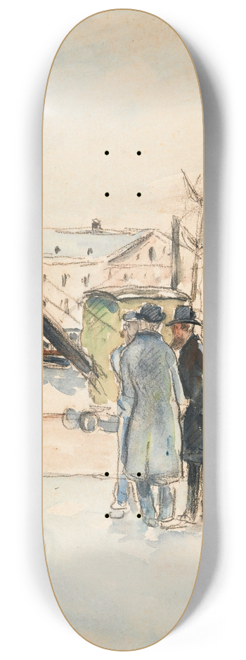 Camille Pissarro - Les Quais  Rouen 8.25 inch art skate deck
