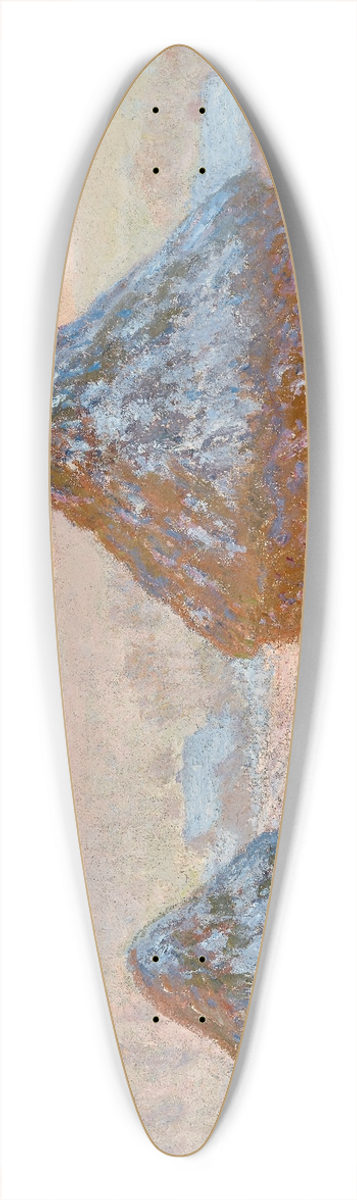 Claude Monet - Wheatstacks, Snow Effect, Morning 39.3 inch art pintail longboard deck