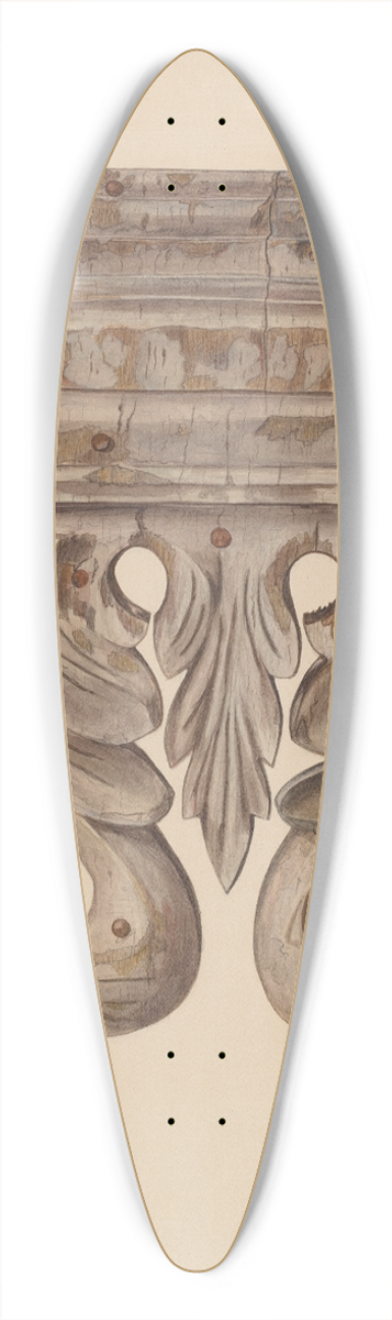 Clayton Clements - Wood Carving  Horizontal 39.3 inch art pintail longboard deck