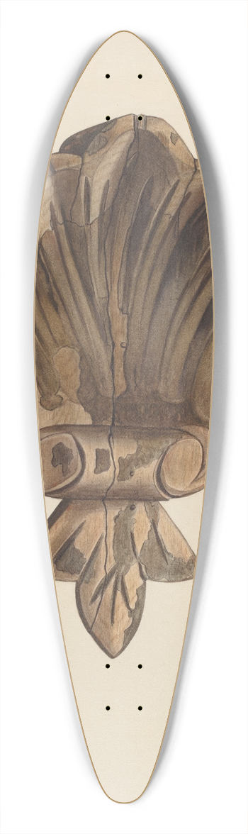 Clayton Clements - Wood Carving  Shell 39.3 inch art pintail longboard deck
