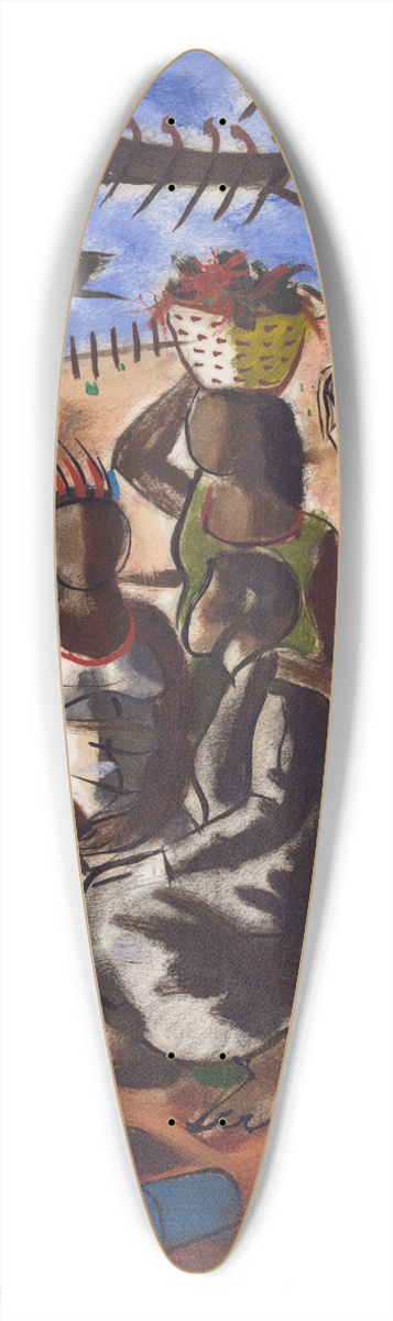 Cndido Portinari - Preparatory drawing for The teaching of the Indians 39.3 inch art pintail longboard deck