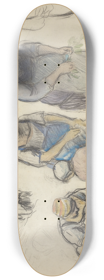 Camille Pissarro - Pea Harvesters (recto) 8.25 inch art skate deck