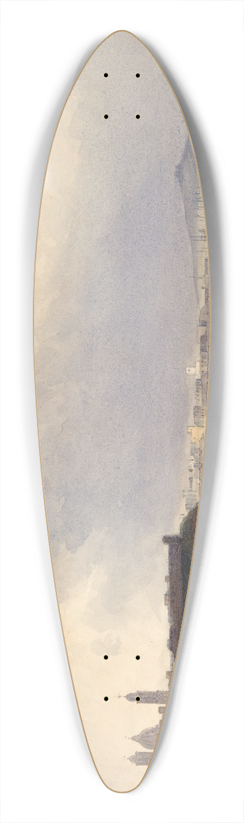 Conrad Martens - Approach to Montevideo, Uruguay 39.3 inch art pintail longboard deck