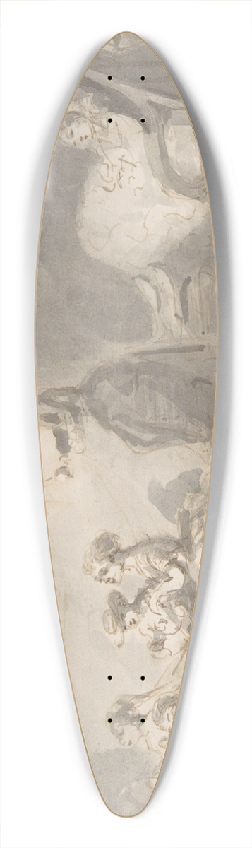 Constantin Guys - Children Playing Horse and Carriage 39.3 inch art pintail longboard deck