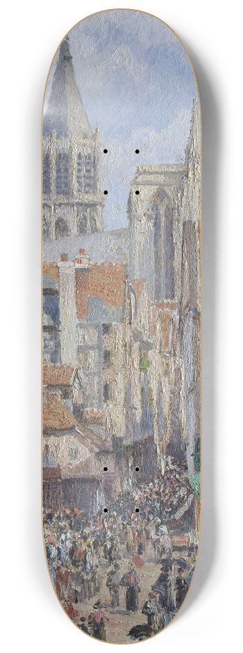 Camille Pissarro - Rue de lpicerie, Rouen (Effect of Sunlight) 8.25 inch art skate deck