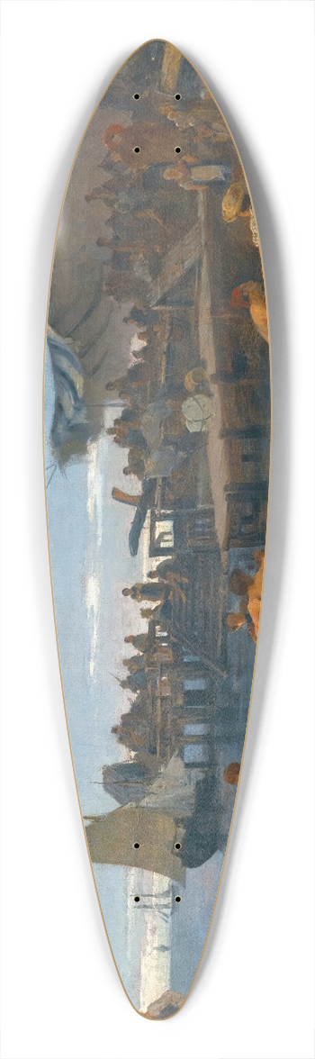 Constantinos Volanakis - A Bustling Shore 39.3 inch art pintail longboard deck