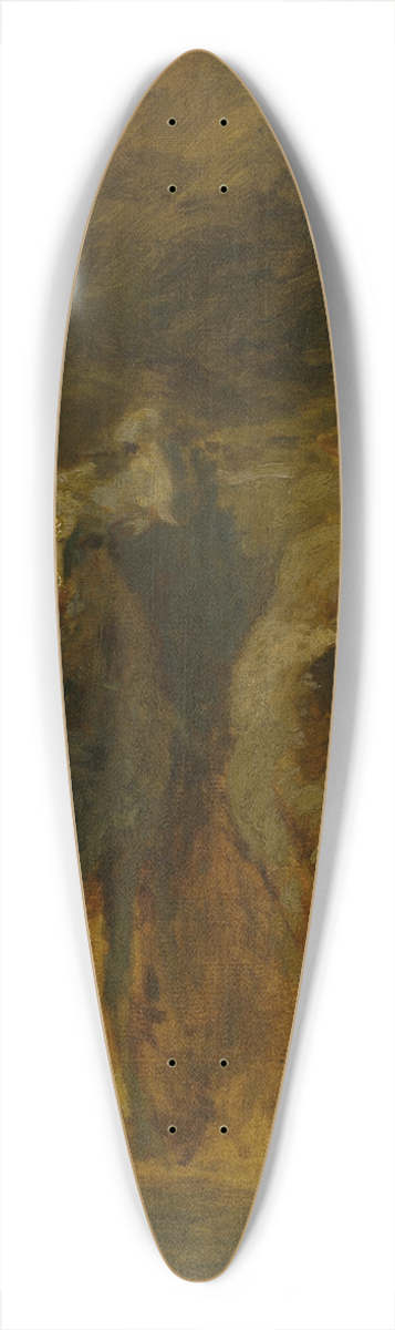 Constant Troyon - Unfinished Study of Sheep 39.3 inch art pintail longboard deck
