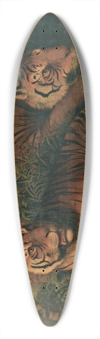 Continental School - A Landscape With Bengal Tigers 39.3 inch art pintail longboard deck