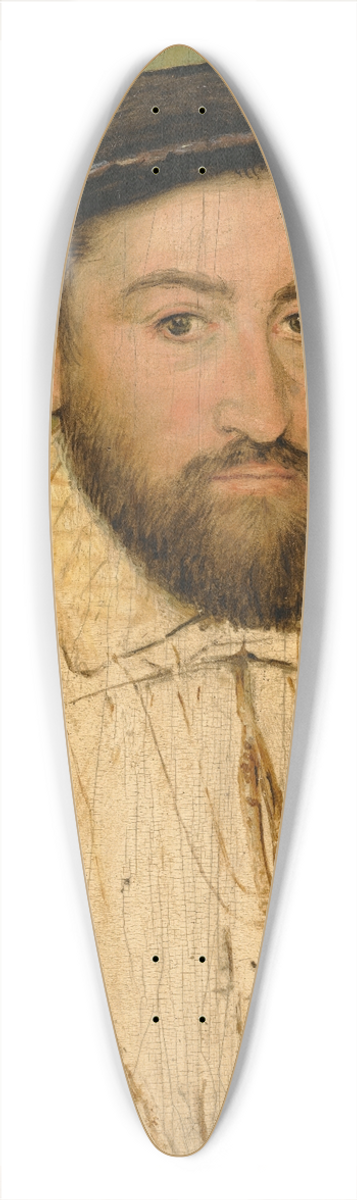 Corneille de Lyon - Portrait Of A Bearded Gentleman, In A Black Beret With White Plumage 39.3 inch art pintail longboard deck