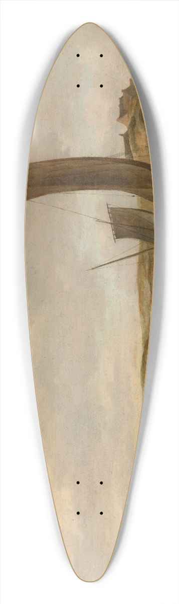 Cornelis Beelt - The Beach at Scheveningen 39.3 inch art pintail longboard deck